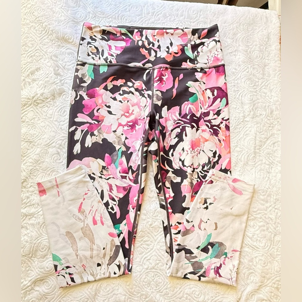 Athleta Floral High Rise Leggings Multicolor Size M